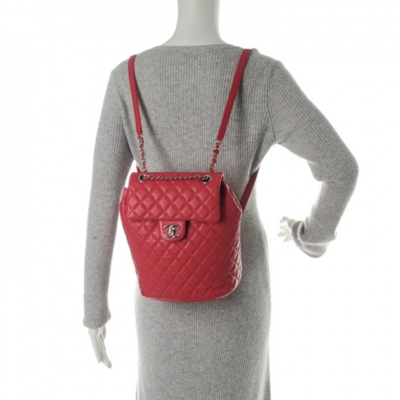 CHANEL Quilted Small Urban Spirit Backpack, Red - Picture 2 of 8